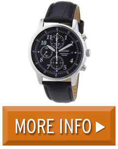 Updates Seiko Mens SNDC33 Classic Black Leather Black Chronograph Dial Watch